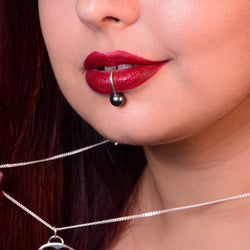 Collection of Black Dark Pearl Fake Lip Ring - Inchoo Bijoux in a gallery layout