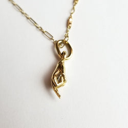 Collection of 10K - 14K Yellow Gold Middle Finger Pendant - Inchoo Bijoux in a gallery layout