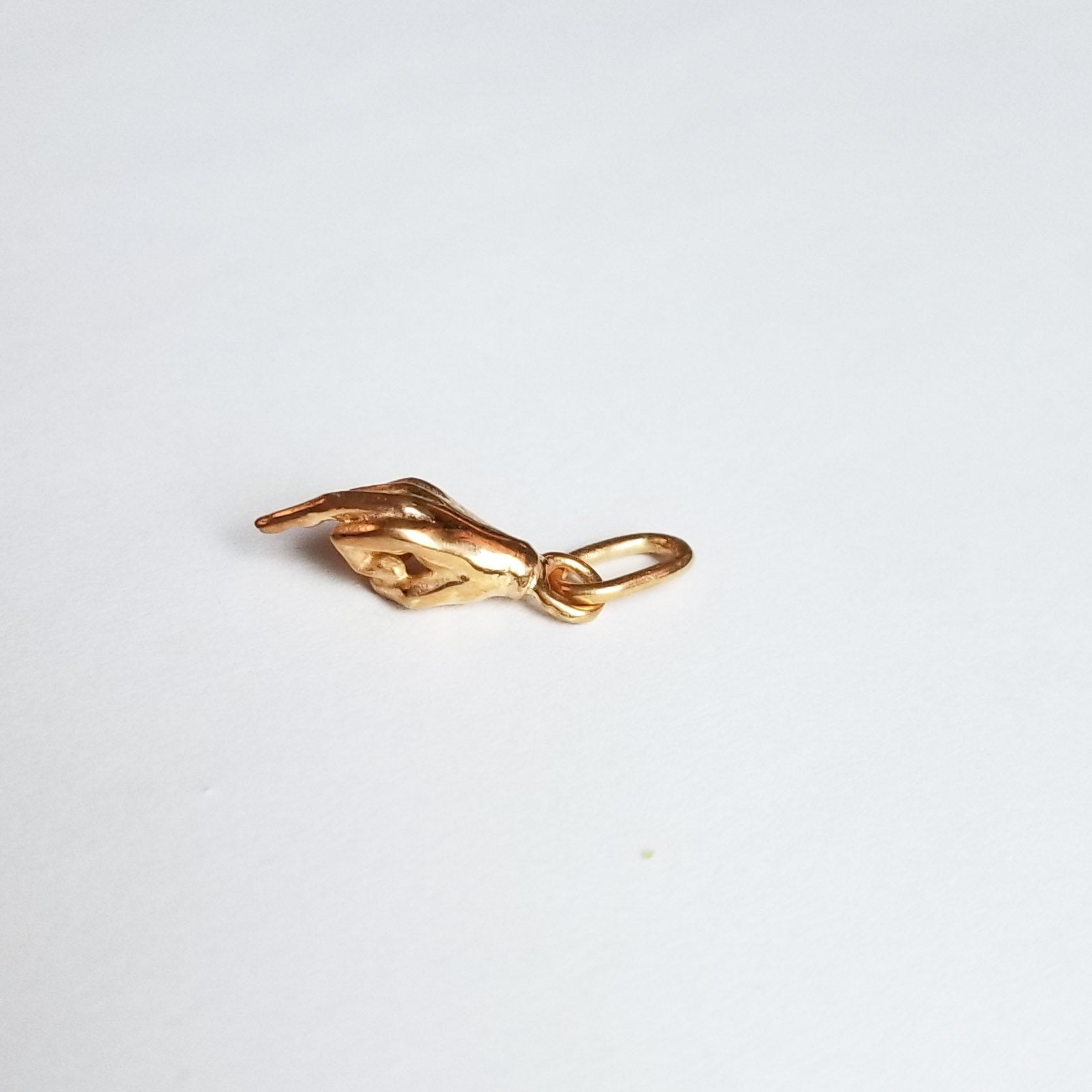 Collection of Rose Gold Middle Finger Pendant Charm 10K - 14K - Inchoo Bijoux in a gallery layout