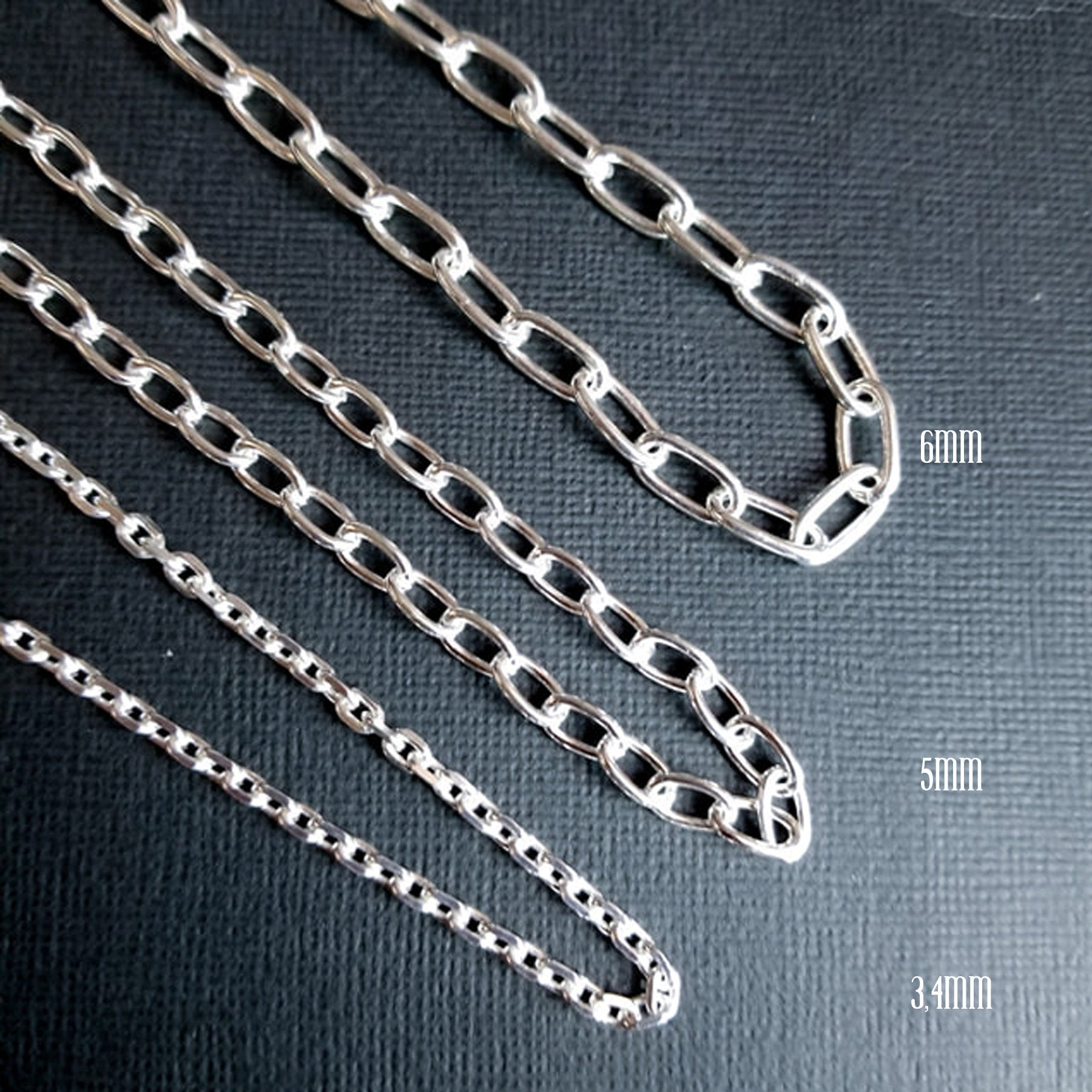 Collection of Massive Sterling Silver 5mm Cable Chain - Inchoo Bijoux in a gallery layout