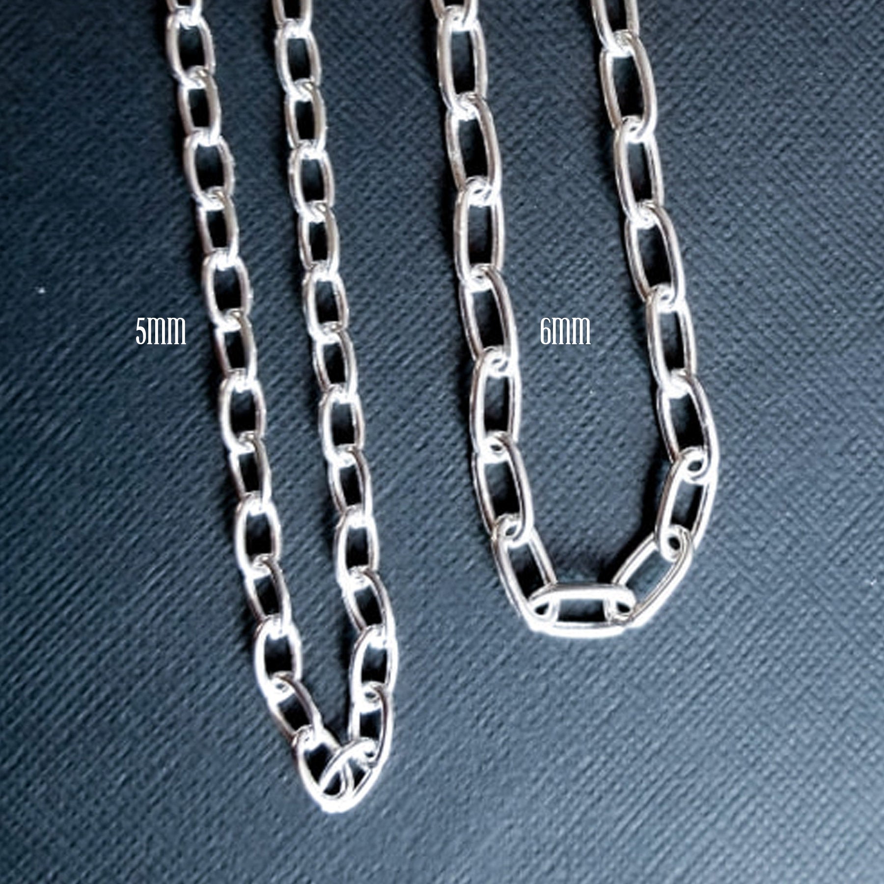 Collection of Massive Sterling Silver 5mm Cable Chain - Inchoo Bijoux in a gallery layout