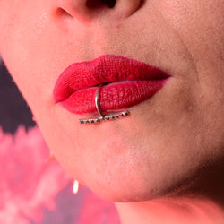 Collection of Studded Bar Fake Lip Ring in a gallery layout