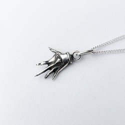 Collection of Small Silver Palmistry Hand Pendant in a gallery layout