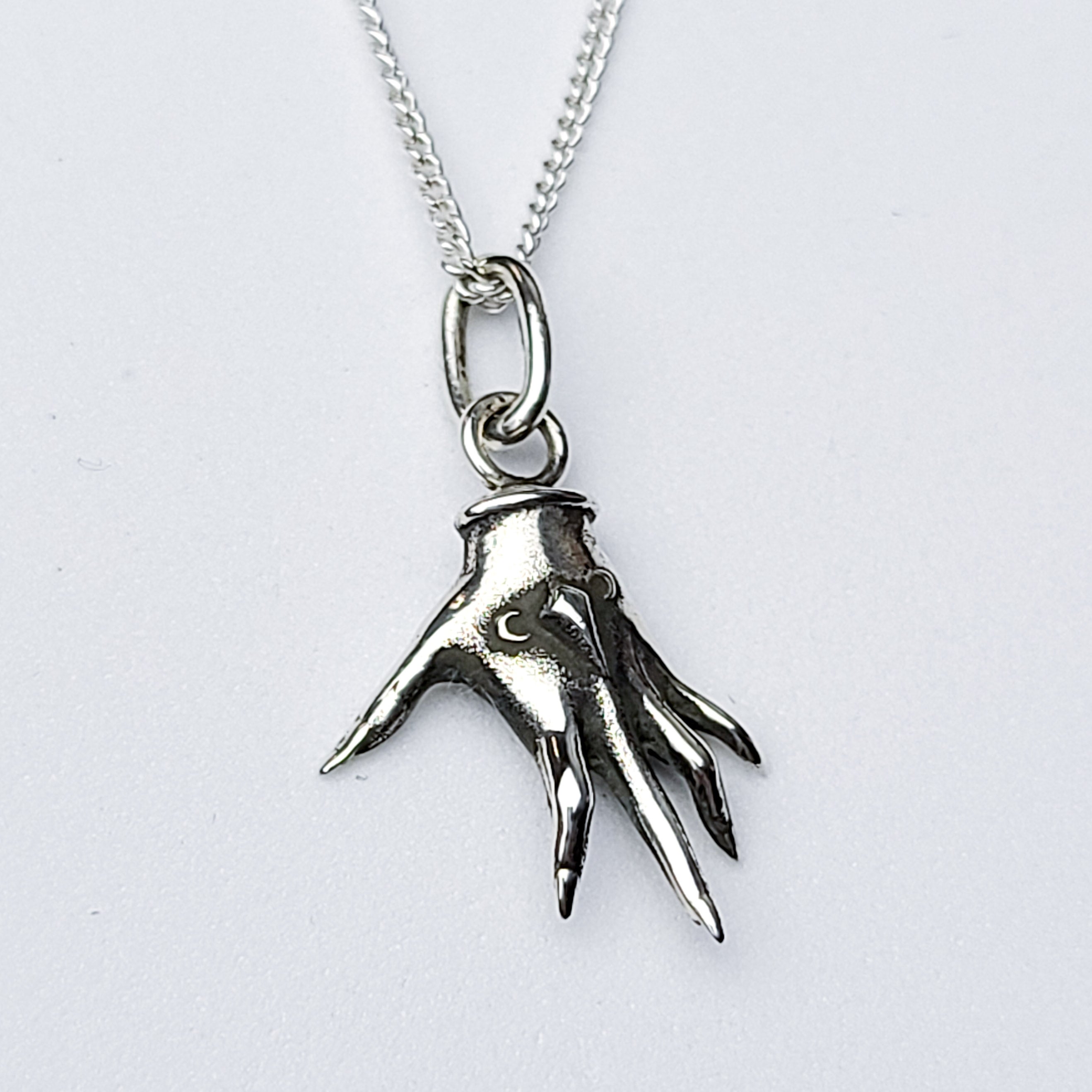 Small Silver Palmistry Hand Pendant
