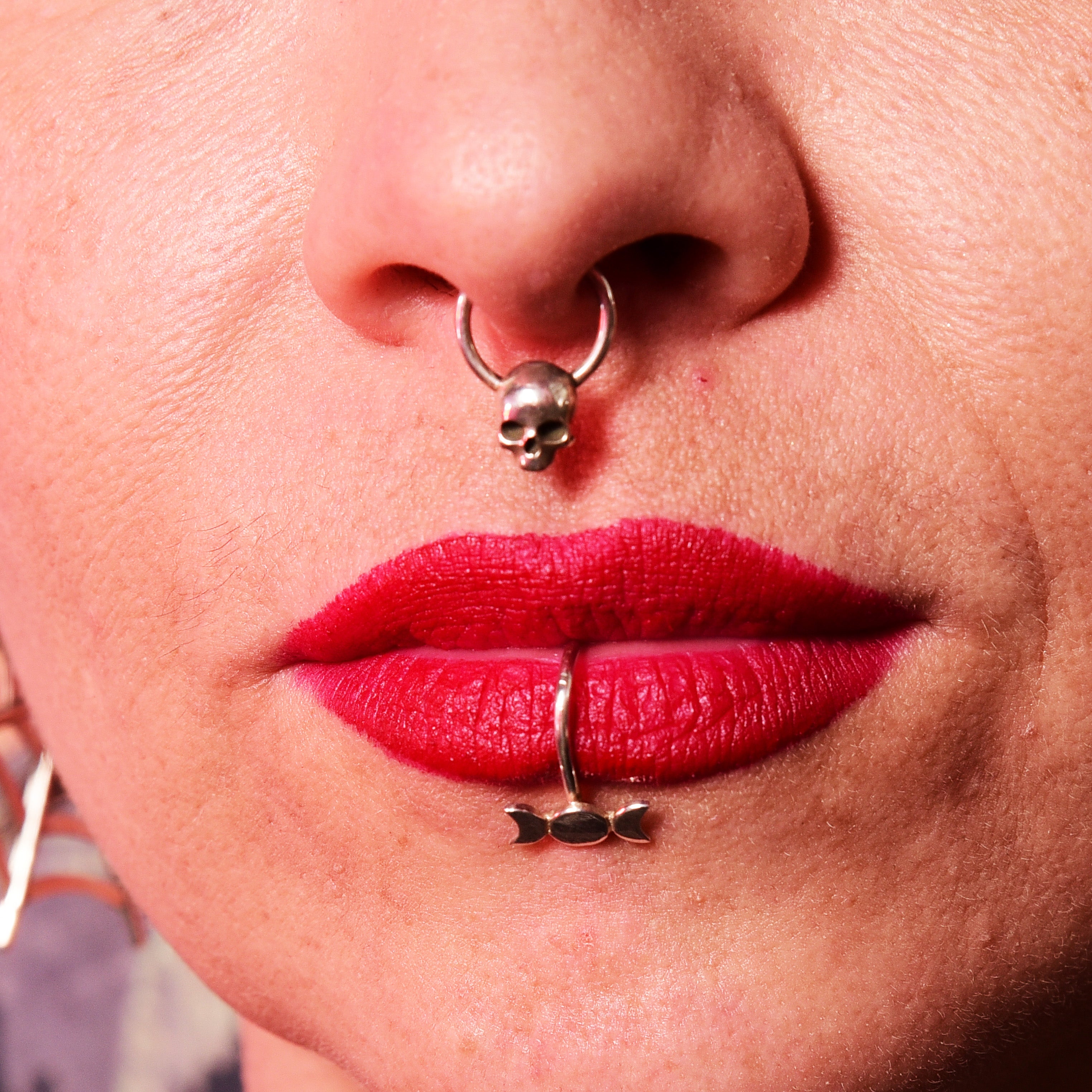 Collection of Cute Skull Septum Piercing in a gallery layout