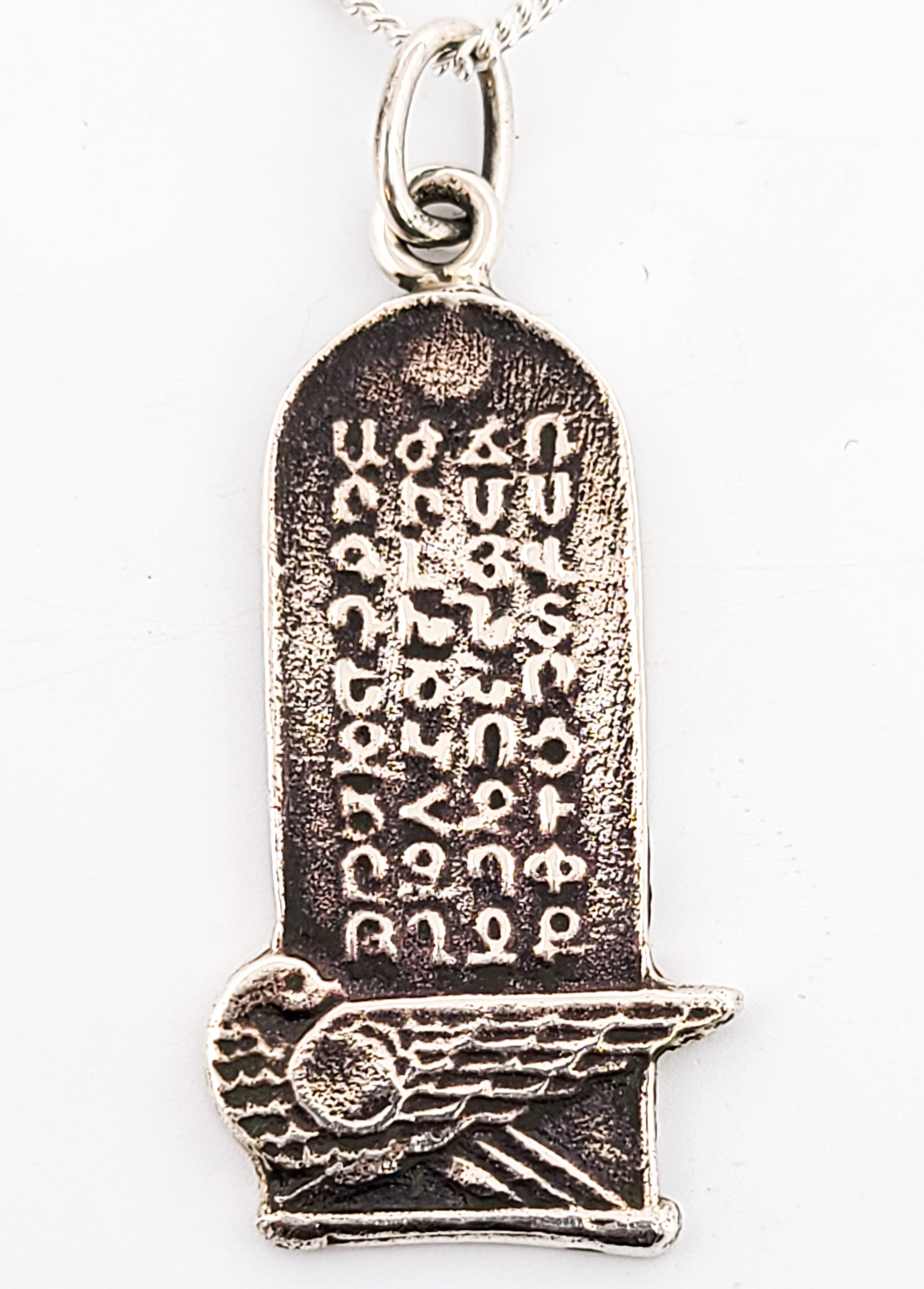 Silver Armenian Alphabet Tomb Pendant