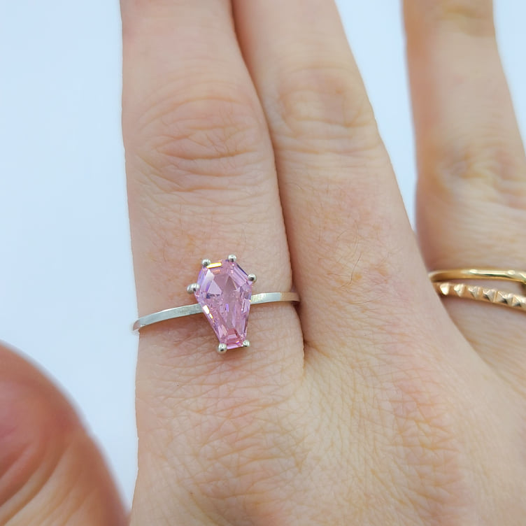 Cute Dust Pink Coffin Ring (6x9)