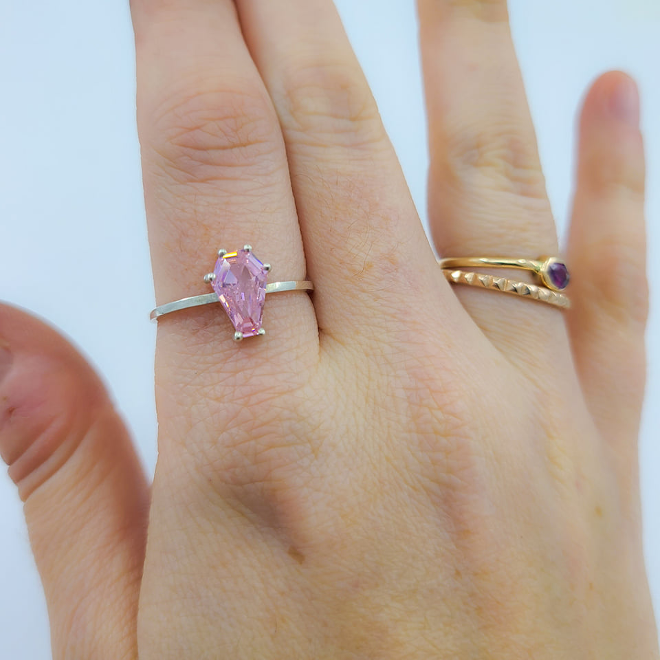 Cute Dust Pink Coffin Ring (6x9)