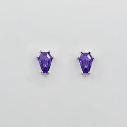 Collection of Small Magic Purple Coffin Earrings in a gallery layout