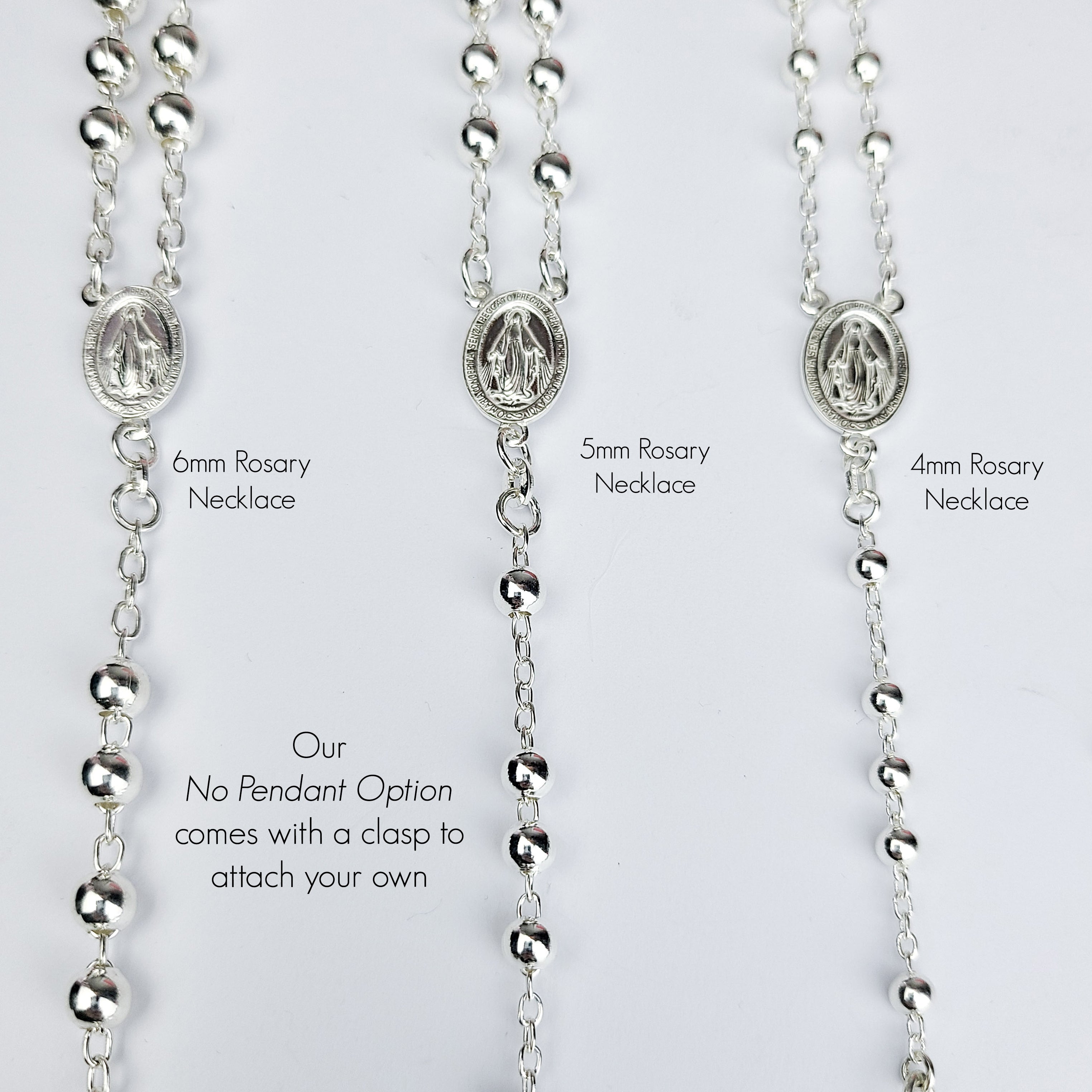 Collection of 5mm Rosary Beads Necklace in a gallery layout