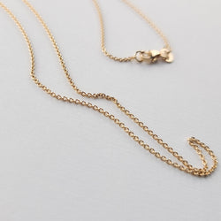 Collection of Thin Rose Gold Cable Chain 10K - 14K in a gallery layout