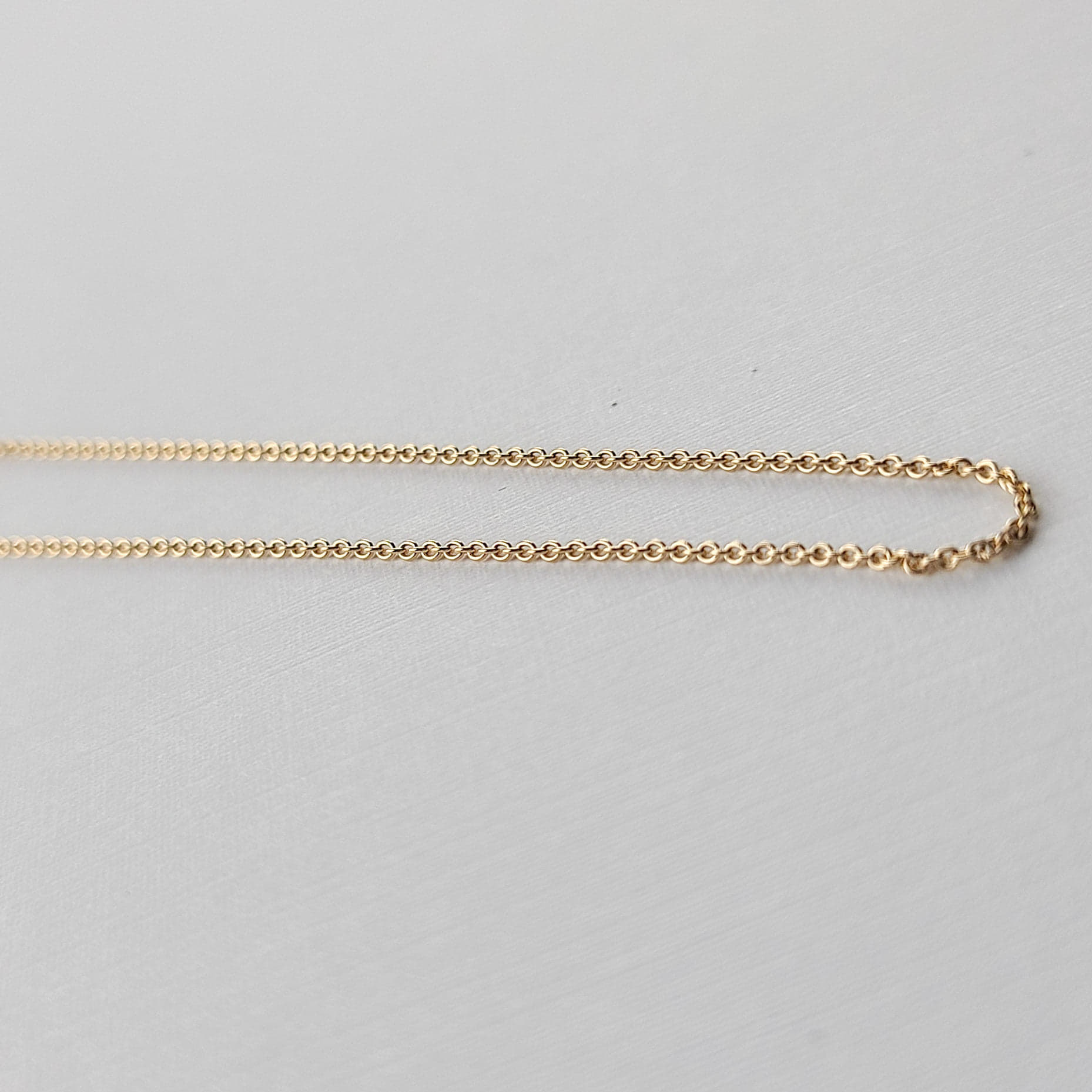 Collection of Thin Rose Gold Cable Chain 10K - 14K in a gallery layout