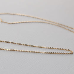 Collection of Thin Rose Gold Cable Chain 10K - 14K in a gallery layout