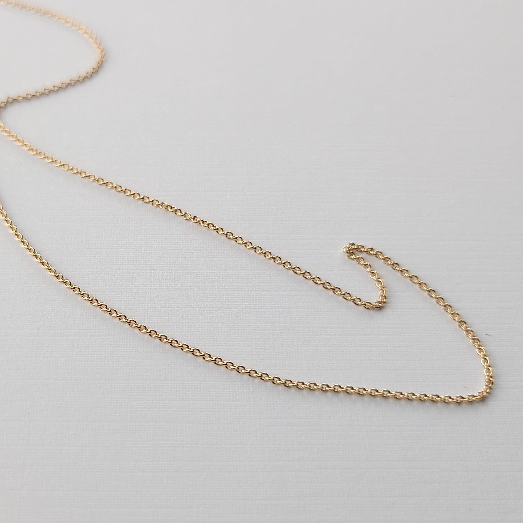 Collection of Thin Rose Gold Cable Chain 10K - 14K in a gallery layout