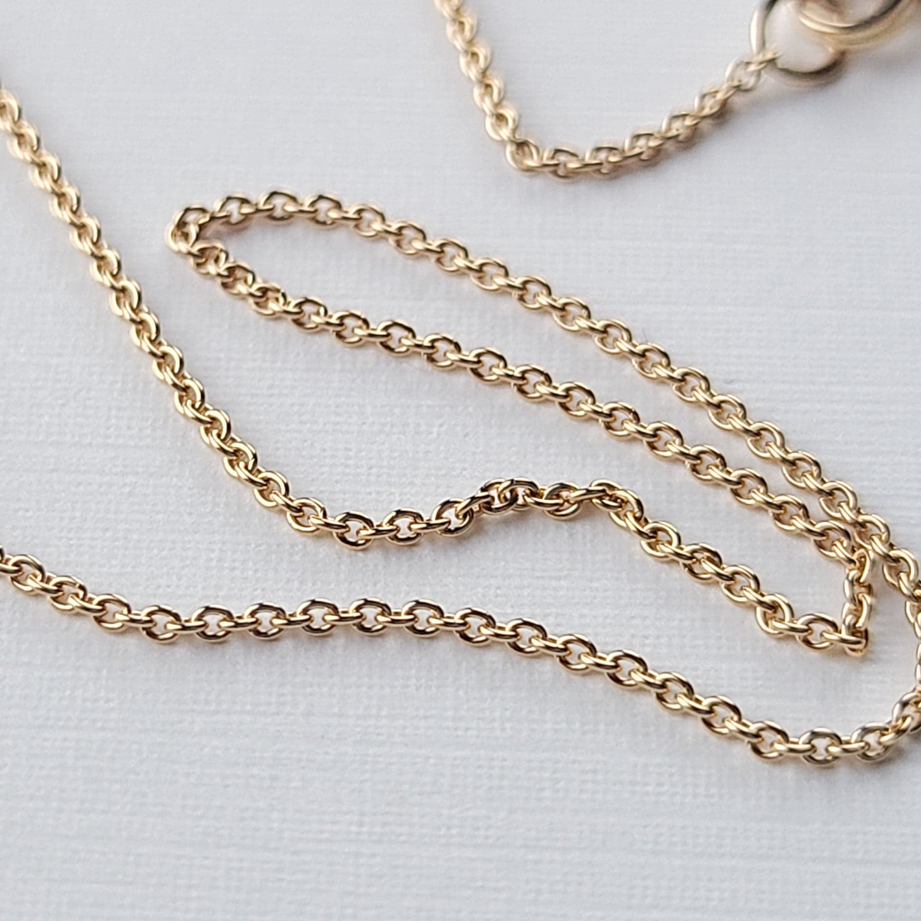 Collection of Thin Rose Gold Cable Chain 10K - 14K in a gallery layout