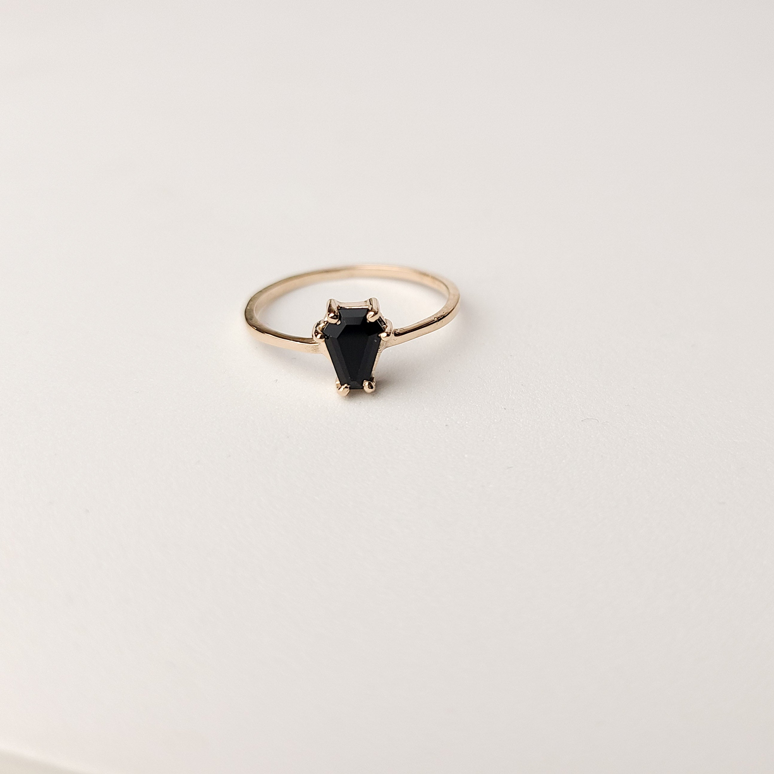 10K 14K Rose Gold Small Coffin Ring