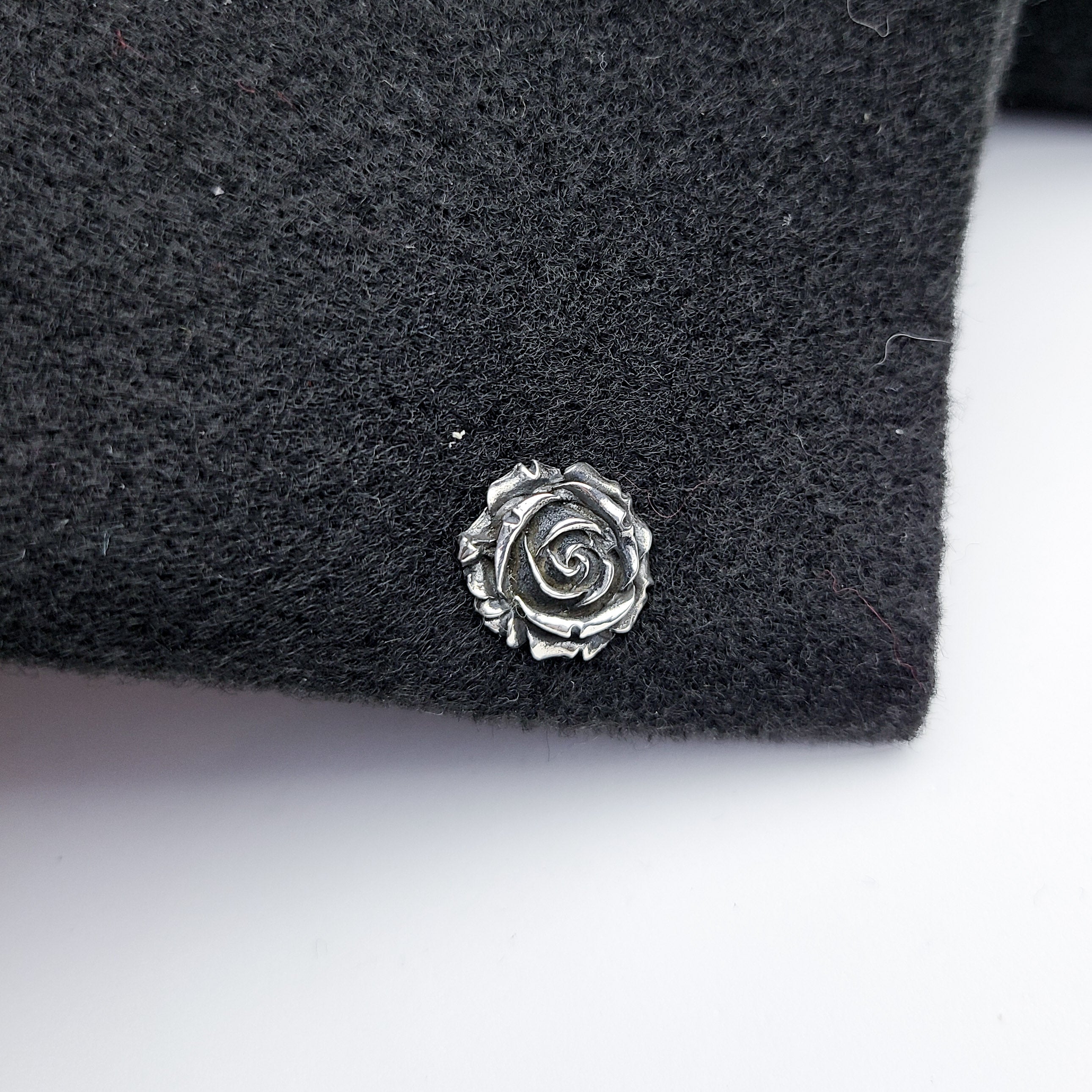 Collection of Silver Rose Lapel Pin in a gallery layout