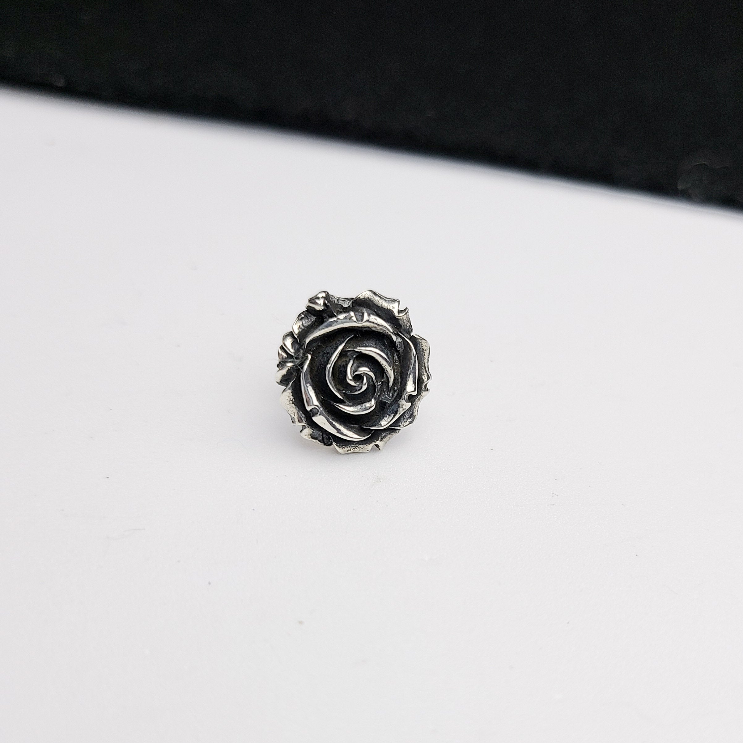 Collection of Silver Rose Lapel Pin in a gallery layout