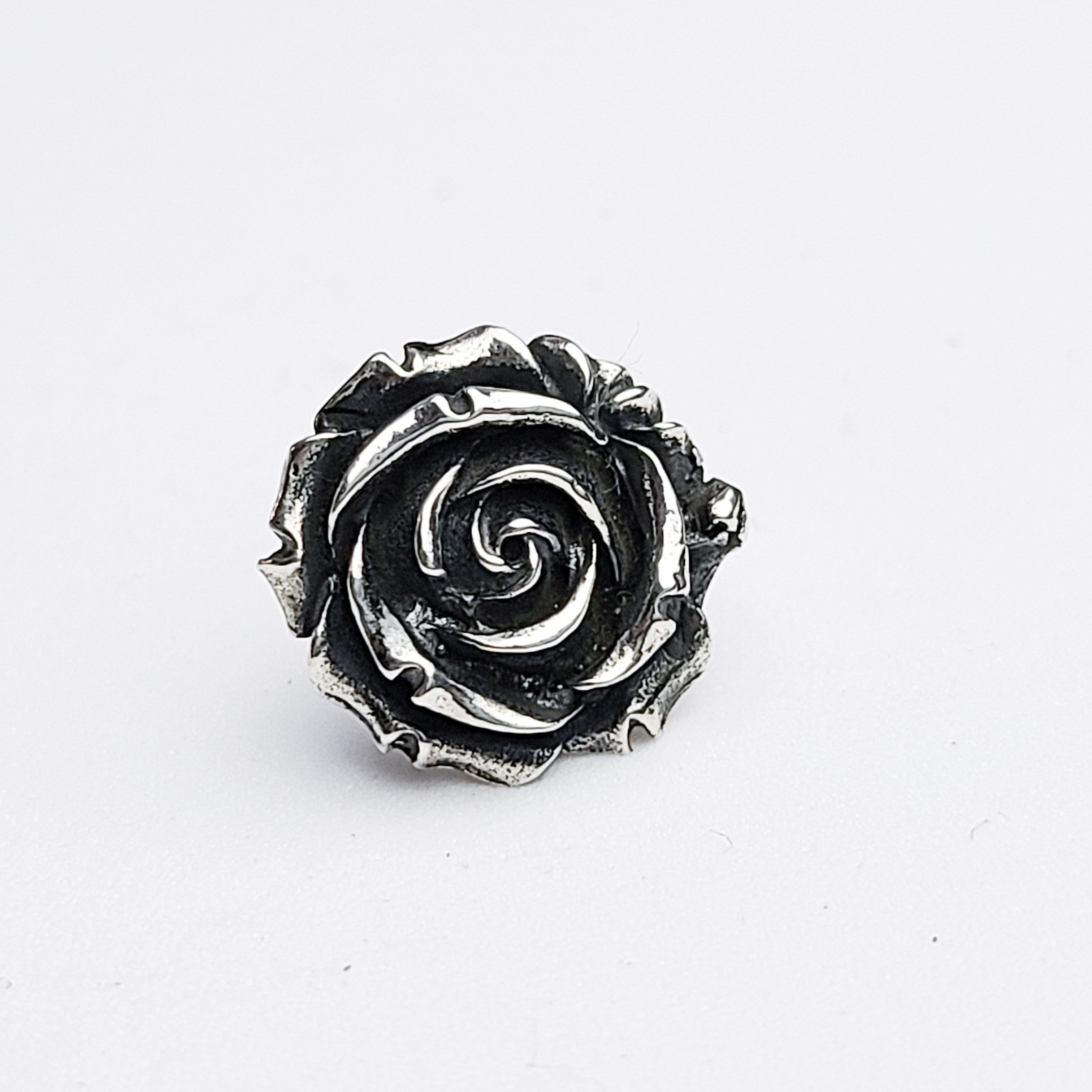 Silver Rose Lapel Pin