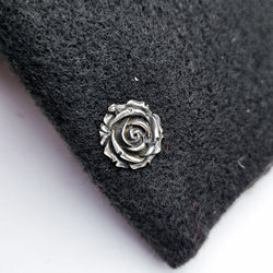 Collection of Silver Rose Lapel Pin in a gallery layout