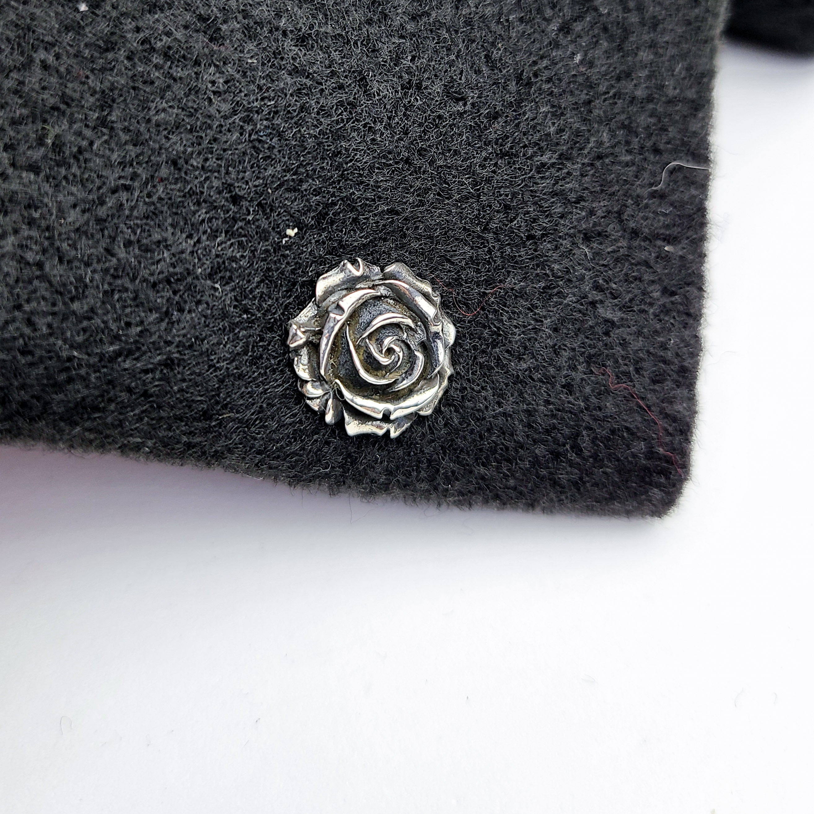 Collection of Silver Rose Lapel Pin in a gallery layout