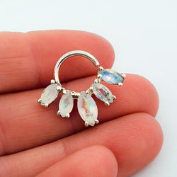 Collection of Statement Rainbow Moonstone Septum in a gallery layout