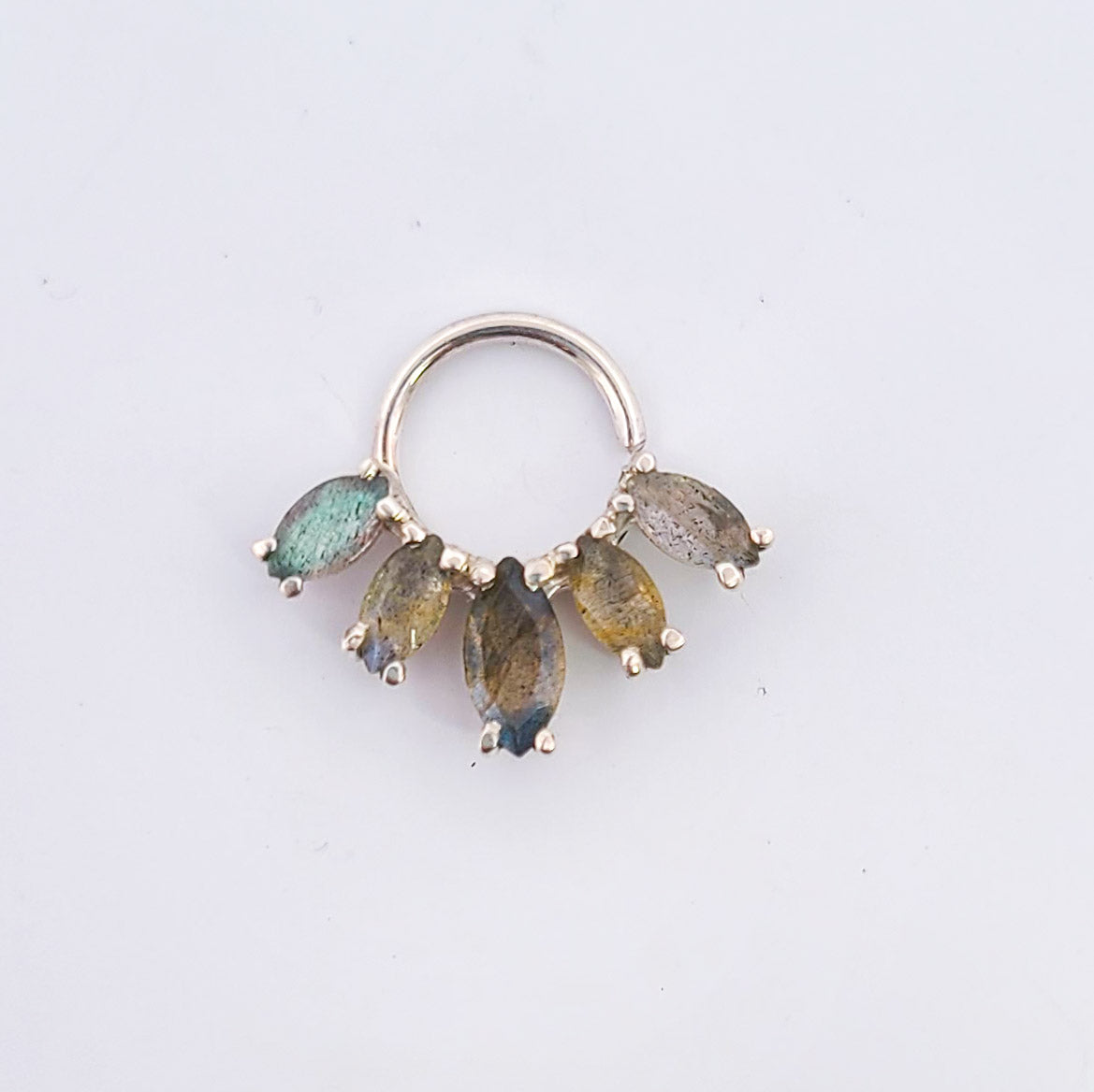 Collection of Statement Labradorite Septum Nose Piercing Marquise in a gallery layout