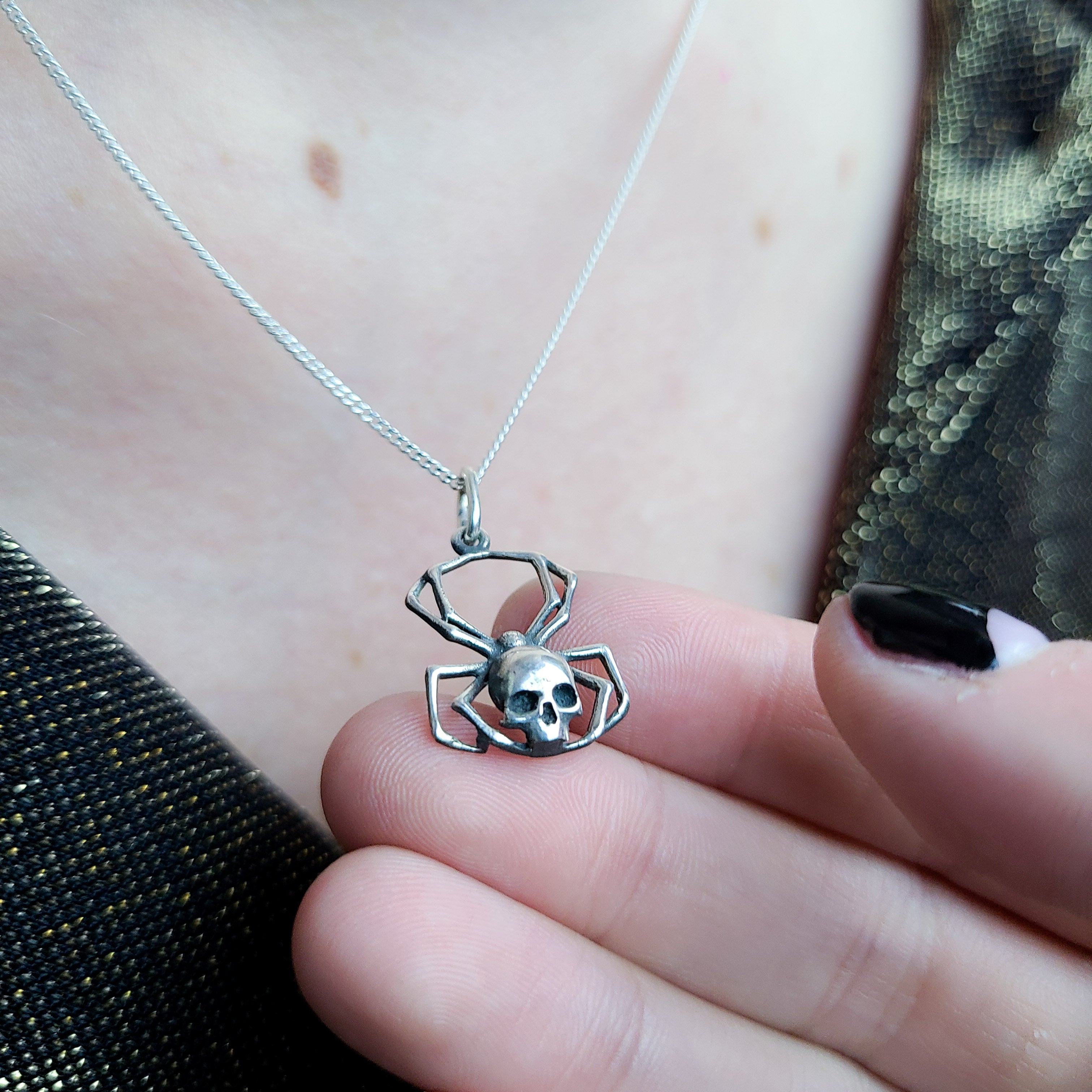 Collection of Skull Spider Pendant in a gallery layout