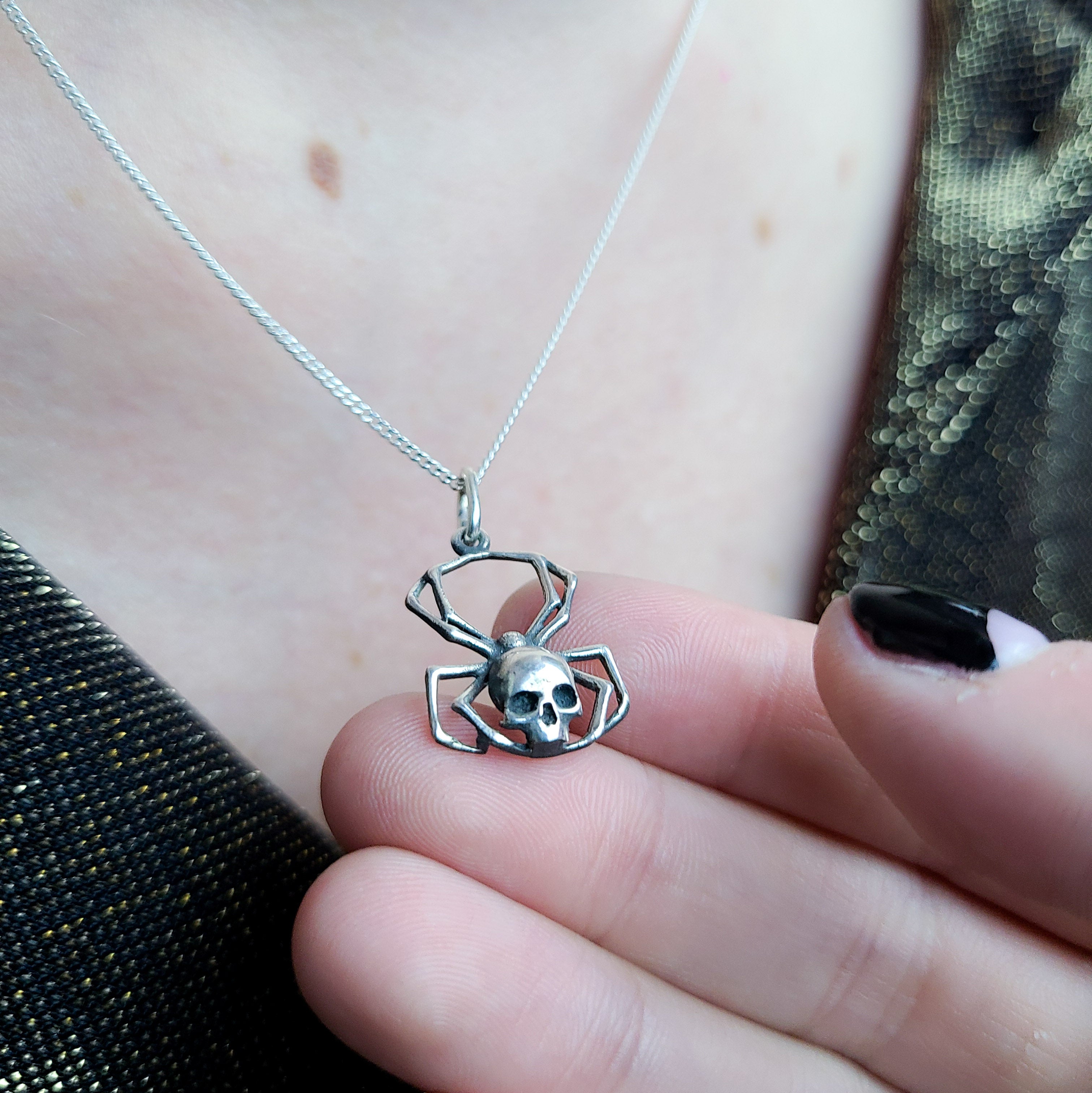 Collection of Skull Spider Pendant in a gallery layout