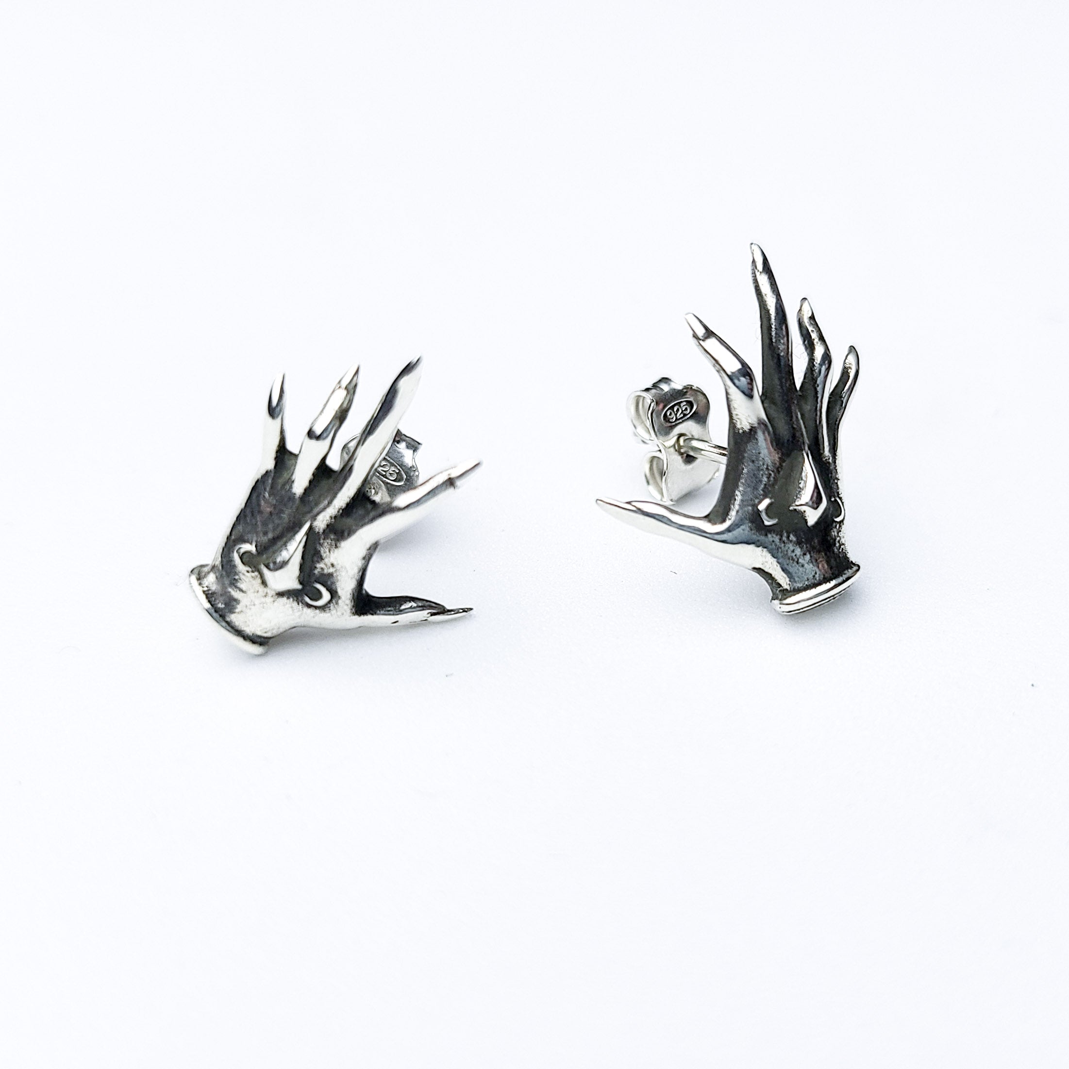 Collection of Palmistry Hands Stud Post Earrings in a gallery layout