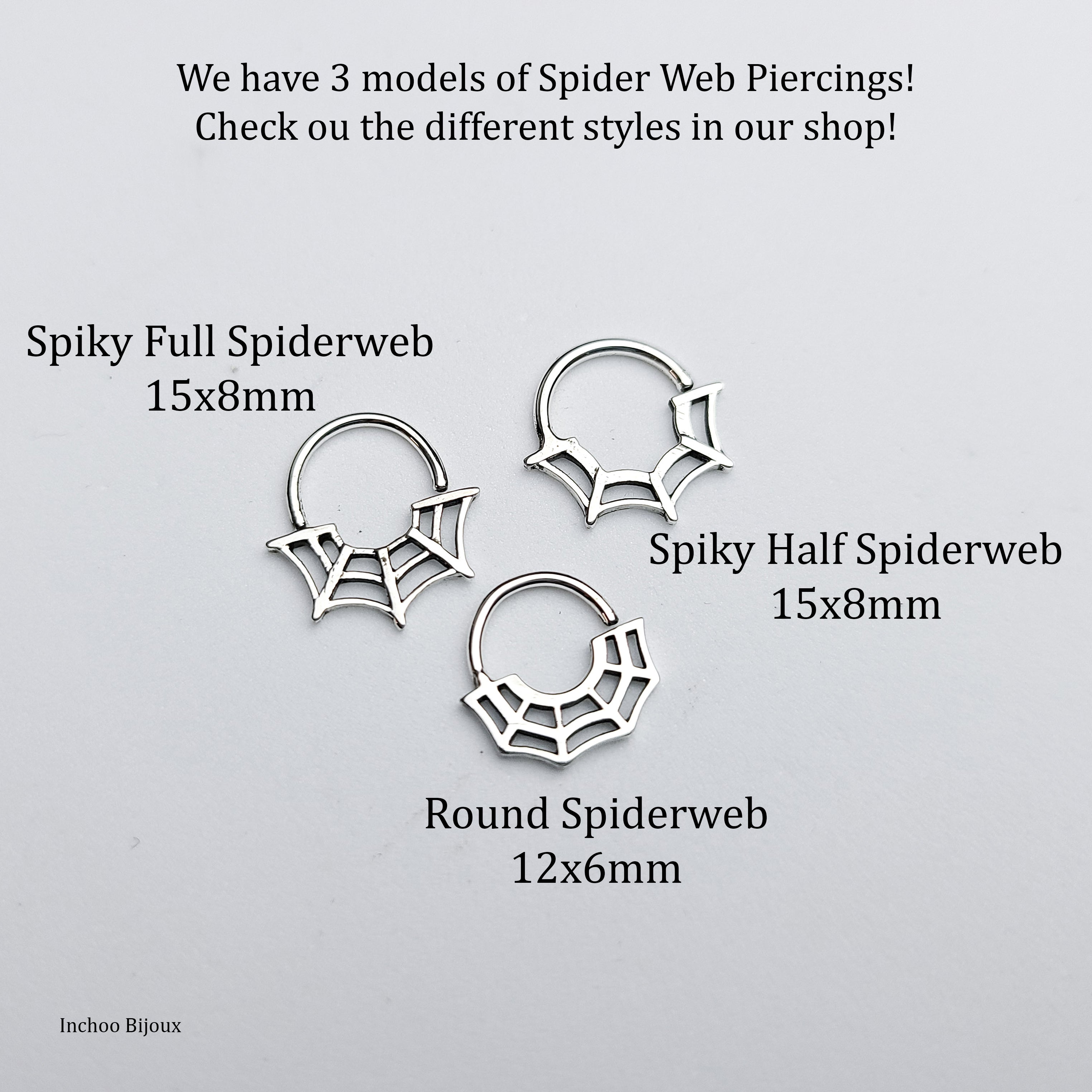 Collection of Spiderweb Nose Ring Septum Piercing in a gallery layout