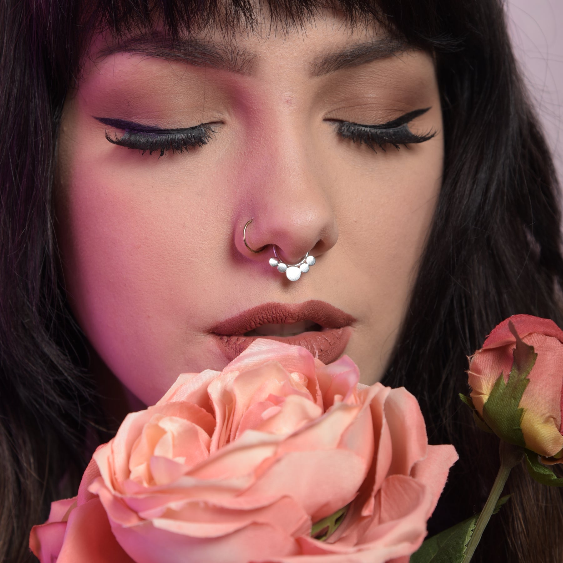 Collection of 5 Disc Boho Septum Ring in a gallery layout