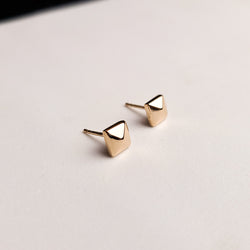 Collection of Rose Gold Square Pyramid Studs 10K - 14K in a gallery layout