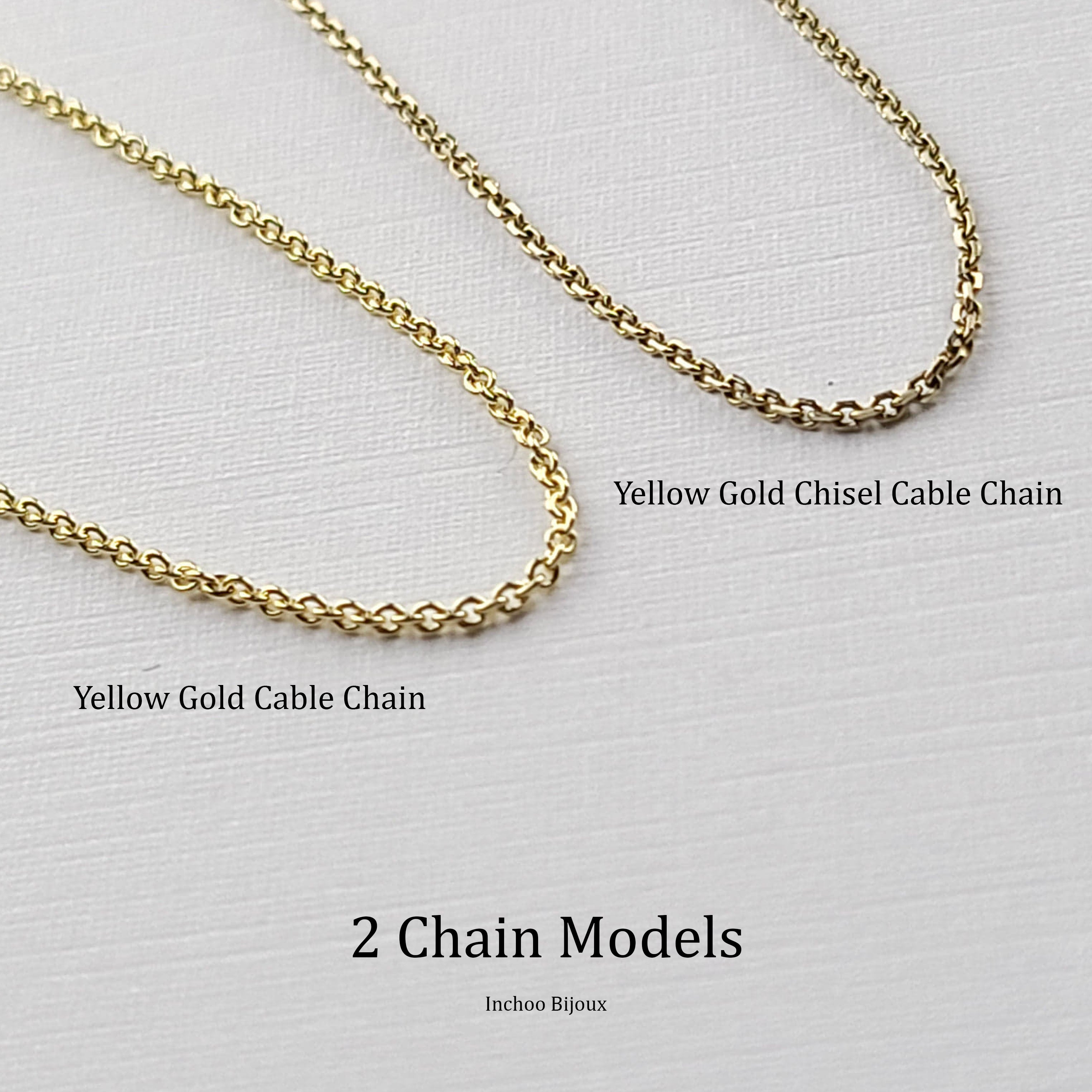 Collection of Yellow Gold Chisel Cable Chain 10K - 14K in a gallery layout