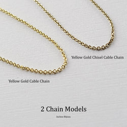 Collection of Yellow Gold Cable Chain 10K - 14K in a gallery layout